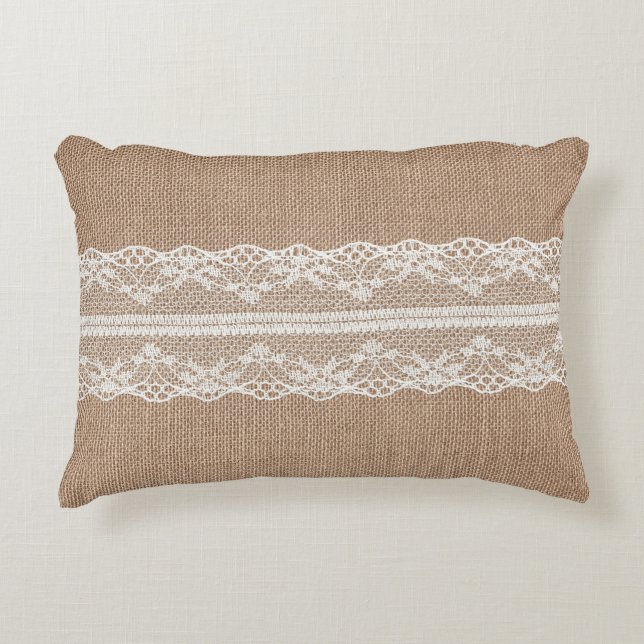 Coussins Décoratifs Texture de dentelle blanche Brown (Devant)