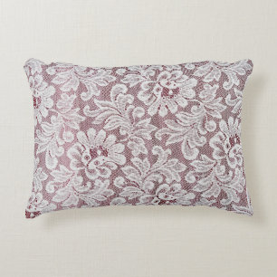 Coussins Décoratifs Texture de dentelle d'élégance blanche avec bea sa