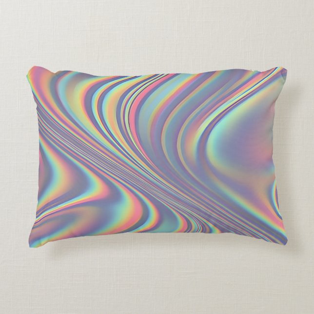 Coussins Décoratifs Texture de tourbillon holographique iridescent (Devant)