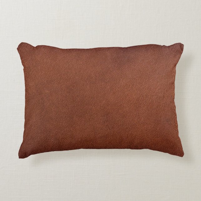 Coussins Décoratifs texture en cuir Brown (Devant)