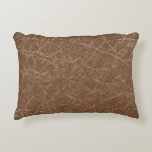 Coussins Décoratifs Texture en Cuir Naturel : Brown sans soudure Détai