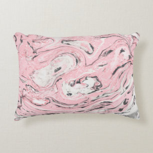 Coussins Décoratifs Texture en marbre rose et noir. Retour abstrait mo