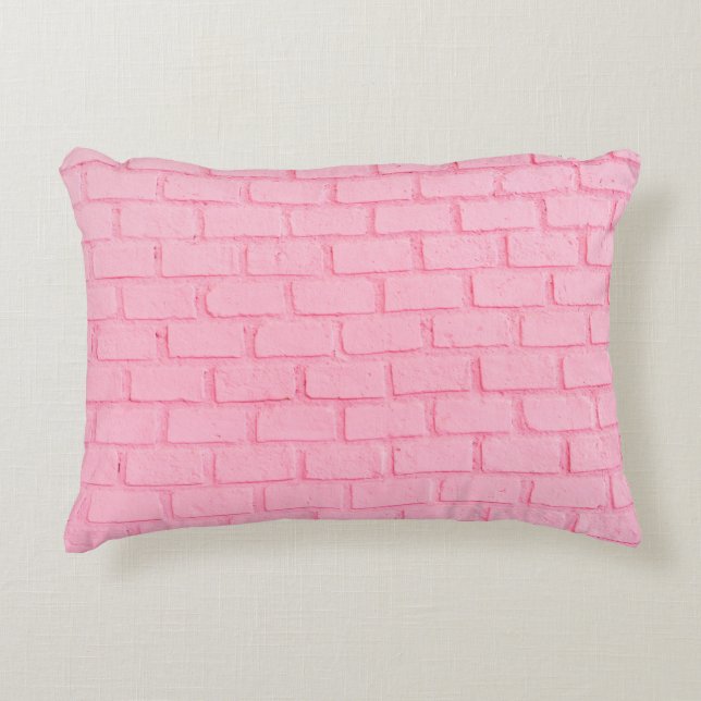 Coussins Décoratifs Texture murale arrière - plan en brique rose paste (Devant)
