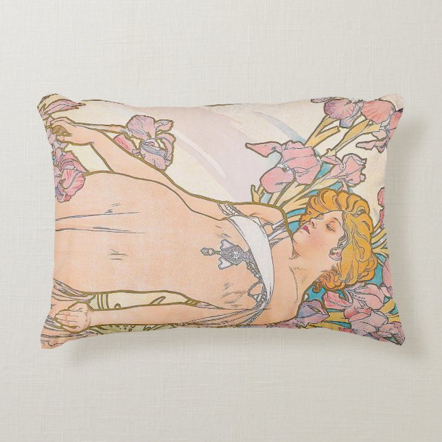Coussins Décoratifs The Iris (1897) par Alphonse Mucha (Devant)