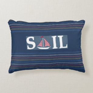 Coussins Décoratifs Thème marin Blue Ocean Regatta Stripe Rope Lines