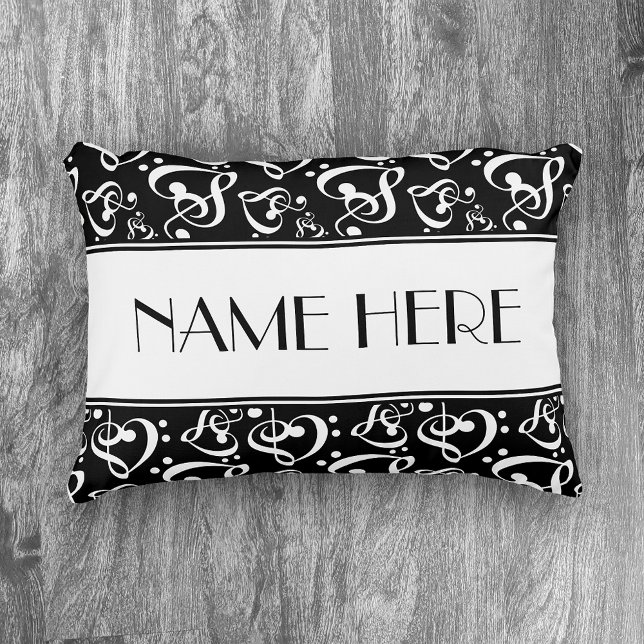Coussins Décoratifs Thème Musique Motif Noir Et Blanc (Créateur téléchargé)