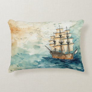 Coussins Décoratifs Thème Nautique Bateau à Voile Vintage Ancienne Car