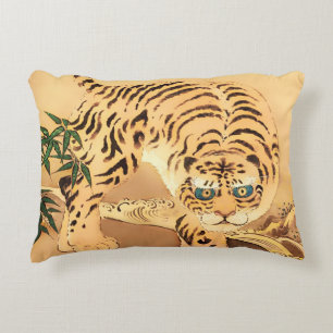 Coussins Décoratifs Tigre Minhwa Vintage au bord d'un ruisseau
