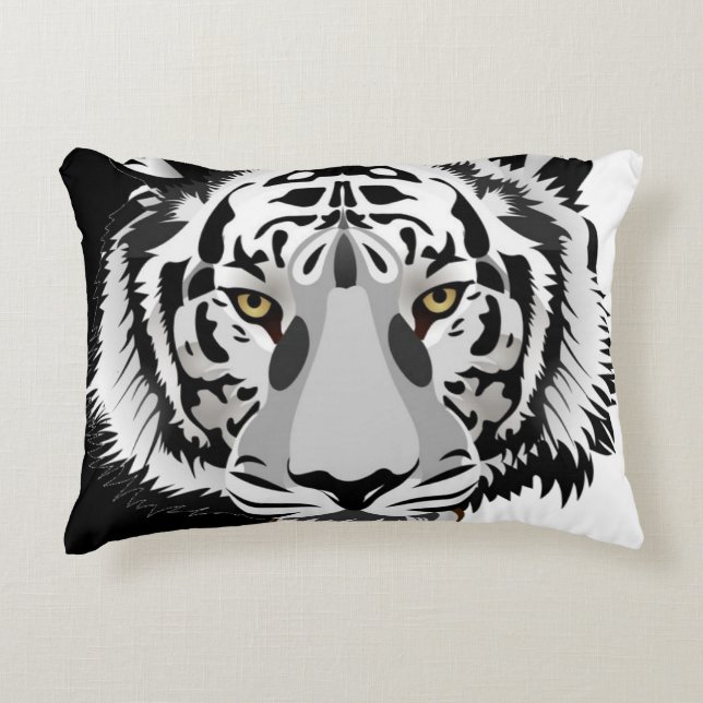 Coussins Décoratifs Tigre noir et blanc  (Devant)