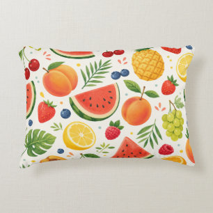 Coussins Décoratifs Tissu à motif de fruits d'été Pastèque tropicale