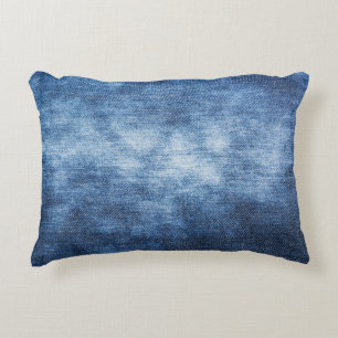 Coussins Décoratifs Tissu en denim usé, arrière - plan texturé.
