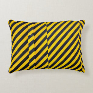 Coussins Décoratifs Tissu rayé jaune et noir