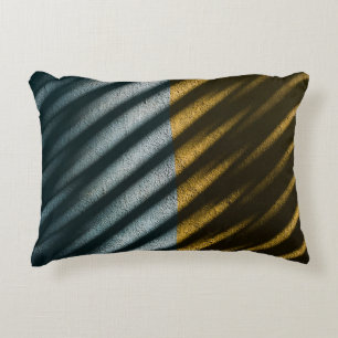 Coussins Décoratifs Tissu rayé noir et brun