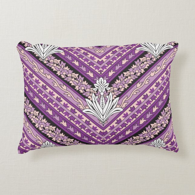 Coussins Décoratifs Tissu rose avec complexe violet et blanc f (Devant)