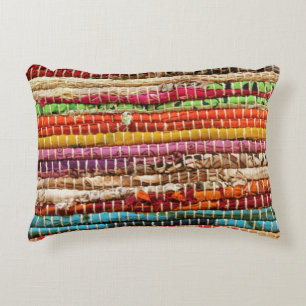 Coussins Décoratifs Tissu tissé rayé look naturel