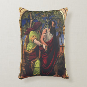 Coussins Décoratifs Tobit aveugle et femme Anna, Religion vintage