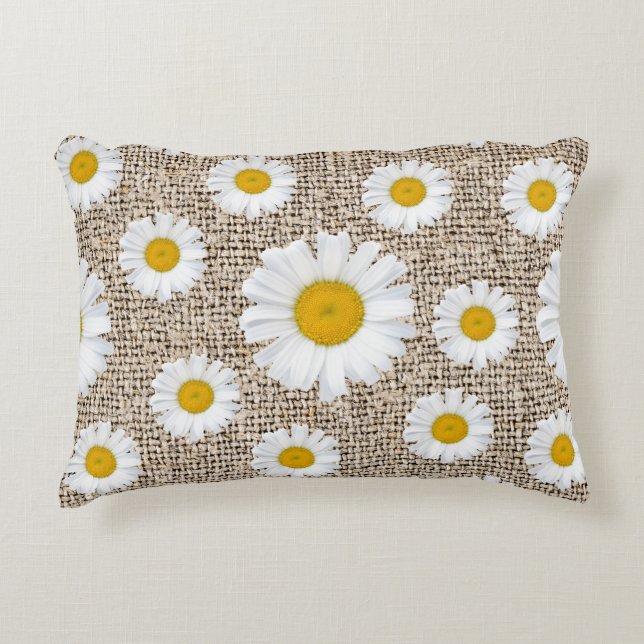 Coussins Décoratifs Toile de jute Fleur rustique - Fleurs de maison de (Devant)