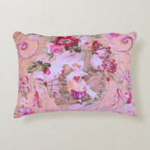 Toile victorienne antique Rococo Style rose floral