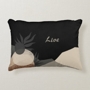 Coussins Décoratifs Tons Terre Bohème Minimaliste Noir