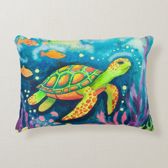 Coussins Décoratifs Tortue à peinture (Devant)