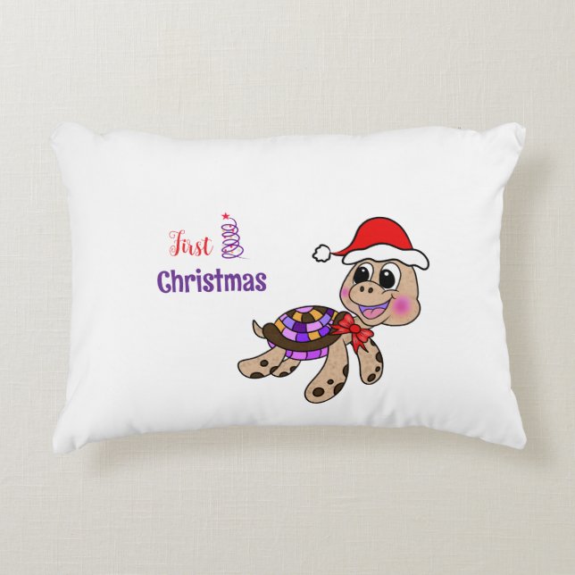 Coussins Décoratifs Tortue de Noël (Devant)
