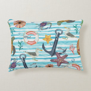 Coussins Décoratifs Tortues nautiques Seagul Starfish Motif