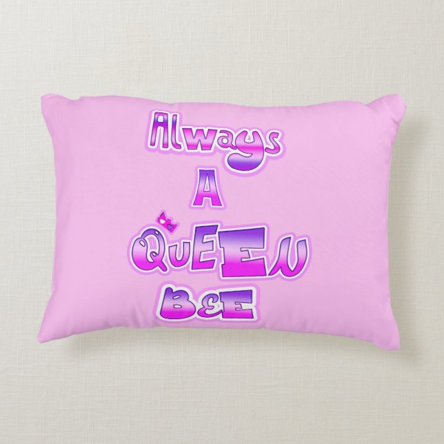 Coussins Décoratifs Toujours queen bee bébé rose (Dos)