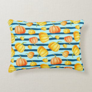 Coussins Décoratifs Tour de Citrouille orange. Pat aquarelle transpare