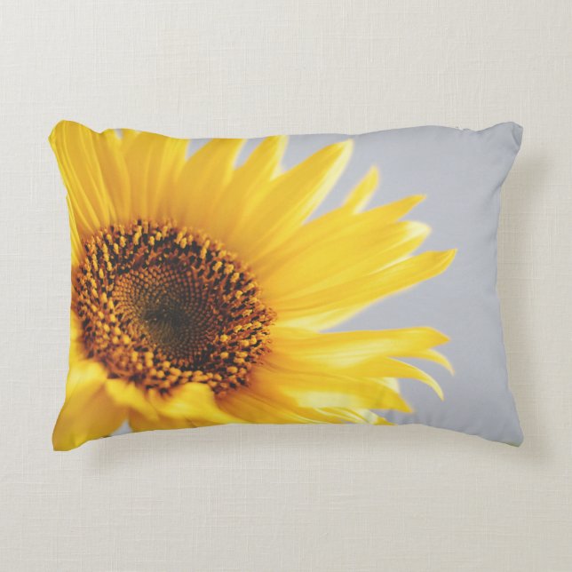 Coussins Décoratifs Tournesol sur gris (Devant)