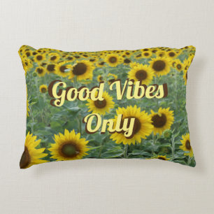 Coussins Décoratifs Tournesols brillants Good Vibes uniquement