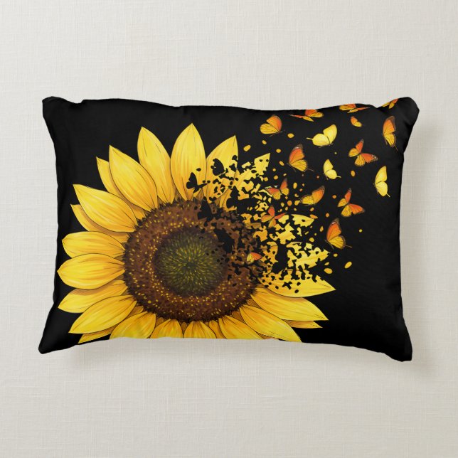 Coussins Décoratifs Tournesols Papillons (Dos)