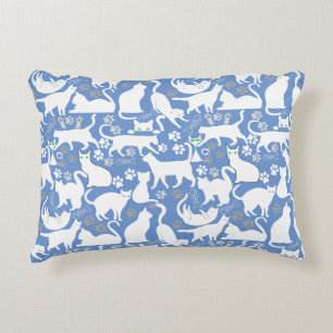 Coussins Décoratifs Tous les chats motif.w.bx4 L Bleu BG