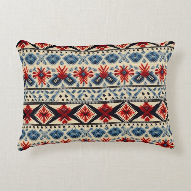 Coussins Décoratifs Traditional Folk Embroidery Stripe  Pattern (Devant)