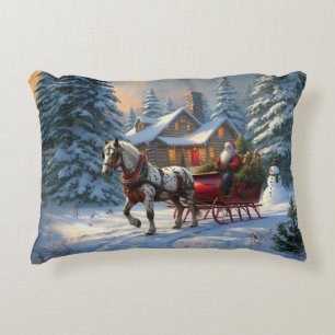 Coussins Décoratifs Traîneau à un cheval de Noël de Santa