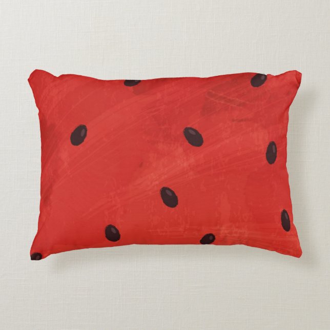 Coussins Décoratifs Tranche de pastèque géante à l'aquarelle mignonne  (Devant)