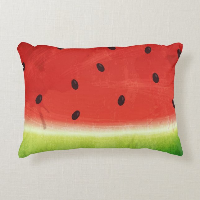 Coussins Décoratifs Tranche géante de pastèque à l'aquarelle mignonne  (Devant)
