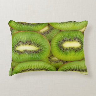 Coussins Décoratifs Tranches de kiwi frais et mûrs en brun de rôti, c