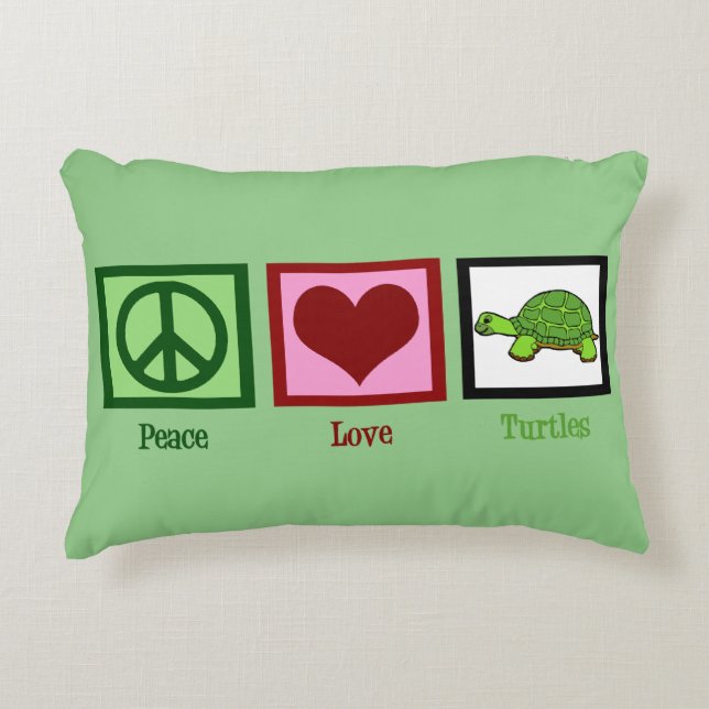 Coussins Décoratifs Tranquillité Love Turtles mignonne Green (Devant)