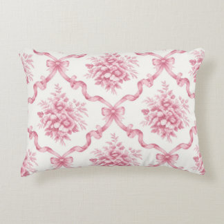 Coussins Décoratifs Treillis de ruban français rose Bouquet floral en