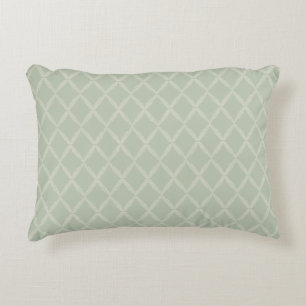 Coussins Décoratifs Trellis Diamanté en Sage Vert en Réseau de Fougère