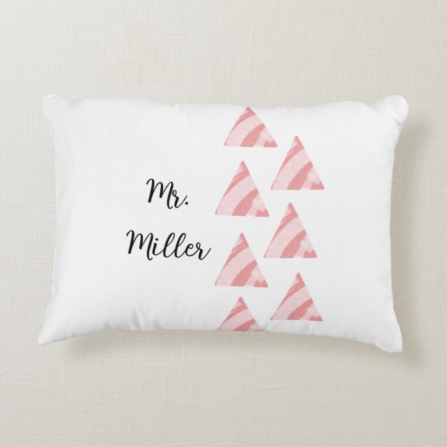 Coussins Décoratifs Triangels Géométriques Et Nom (Dos)