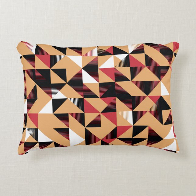 Coussins Décoratifs Triangle Abstrait, Beauté Rétro Élégante. (Devant)