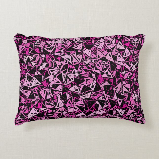 Coussins Décoratifs Triangle noir rose Motif sans couture (Devant)
