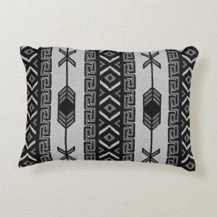 Coussins Décoratifs Tribal aztèque noir et blanc de sud-ouest de moti