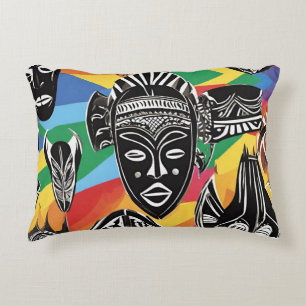 Coussins Décoratifs Tribal des masques africains colorés