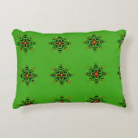 Coussins Décoratifs Tribal Mandala Art<br><div class="desc">This unique hand-drawn mandala features a rustic,  artistic charm with natural variations in the pattern alignment. Detailed with bold Tribal-inspired patterns and vivid colors on a vibrant green background,  this design brings a mysterious and timeless energy to your home decor.</div>