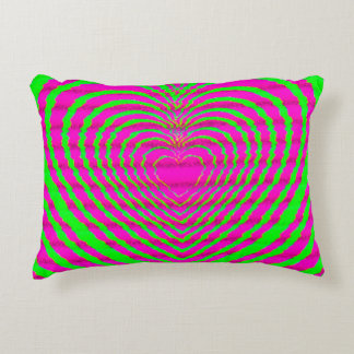 Coussins Décoratifs Trippy Neon rose vert Hypnotique Motif d'amour du