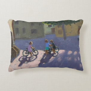 Coussins Décoratifs Trois enfants avec des bicyclettes Espagne