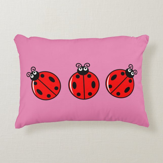 Coussins Décoratifs Trois petits Ladybugs - Polyester brossé (Devant)