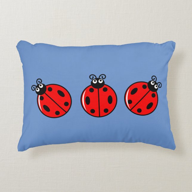 Coussins Décoratifs Trois petits Ladybugs - Polyester brossé (Devant)